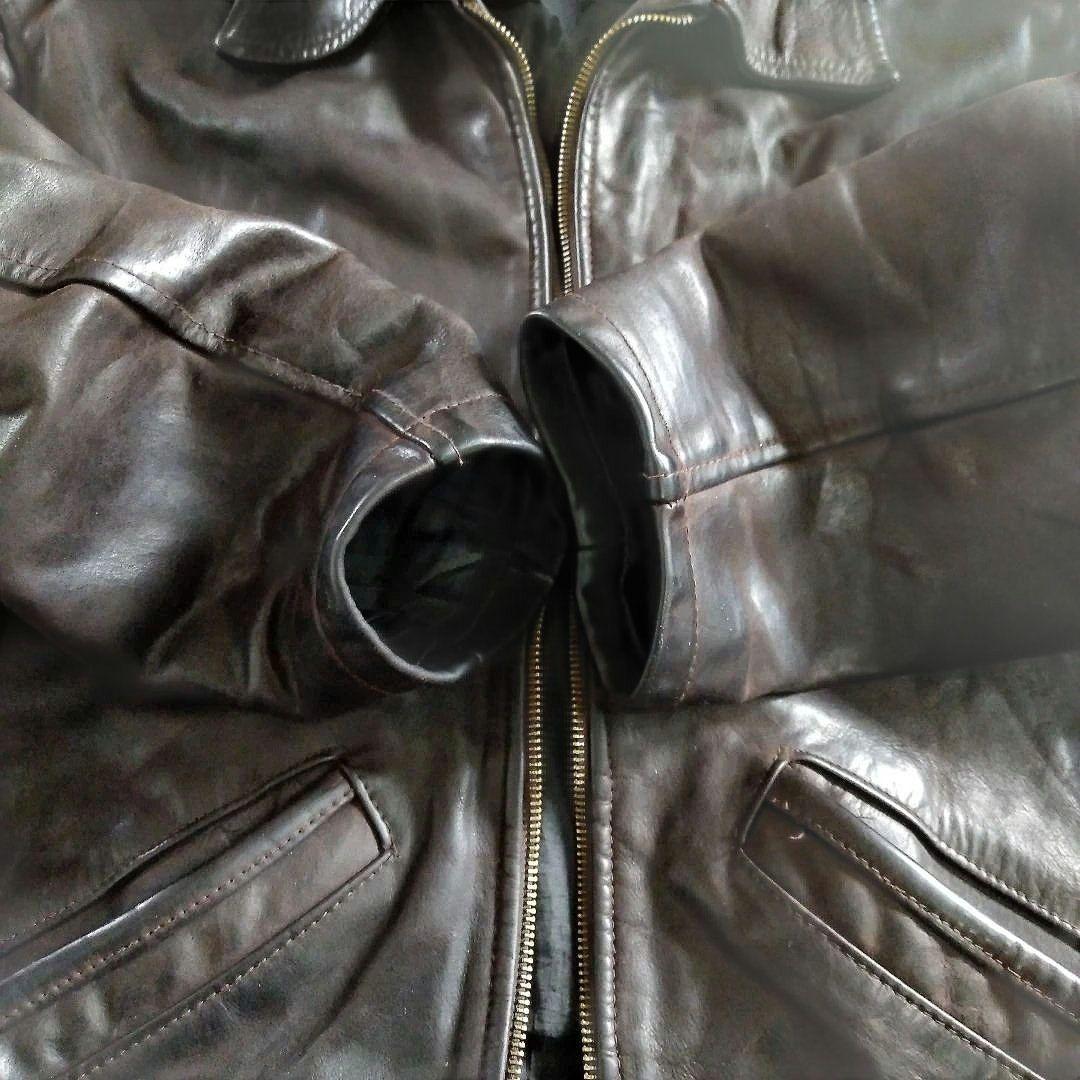 Vintage イタリア製 タンニン鞣し レザージャケット トラッカージャケット