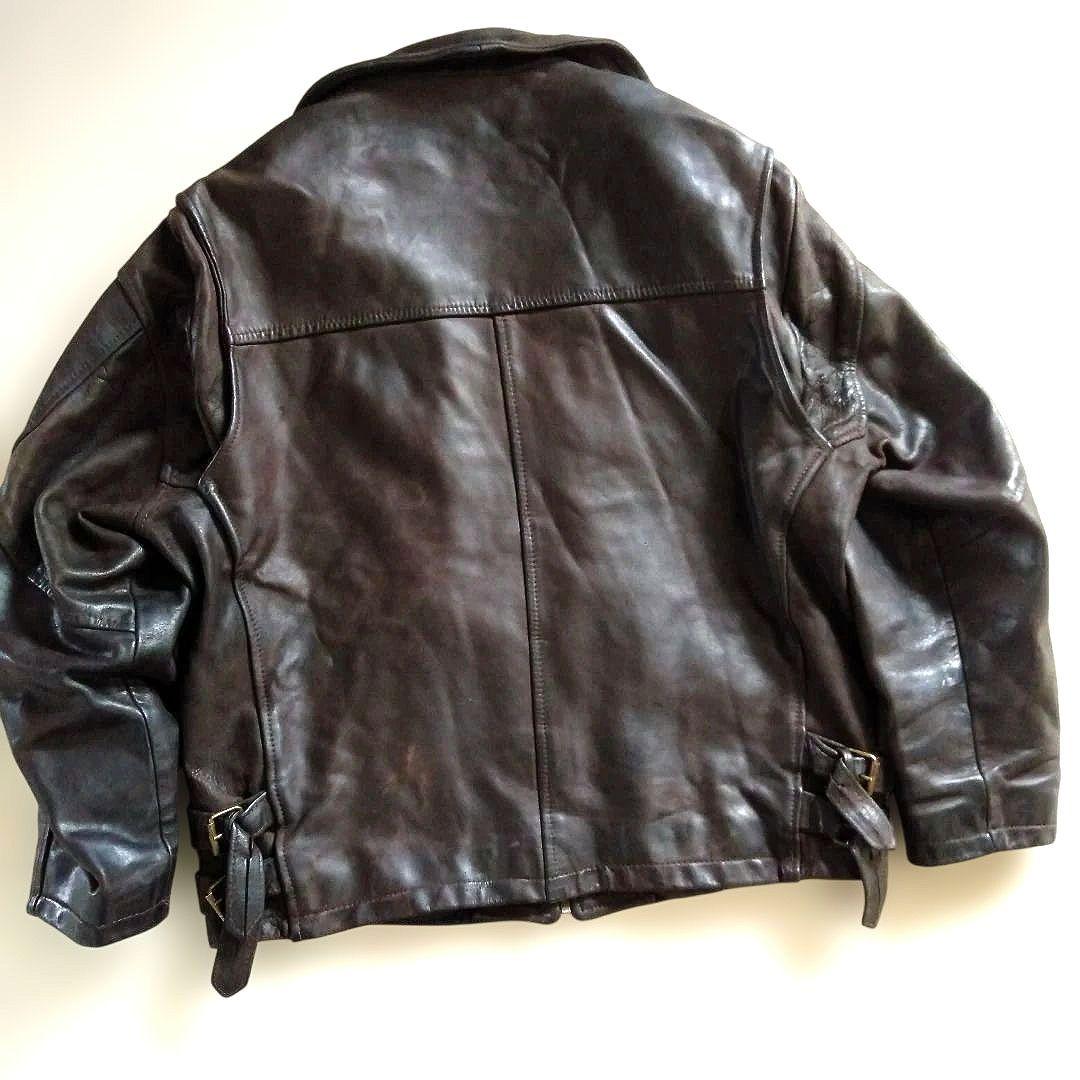 Vintage イタリア製 タンニン鞣し レザージャケット トラッカージャケット