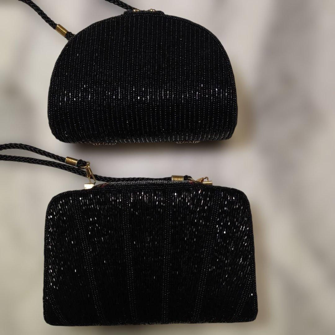 ビーズ刺繍 ブラック パーティーバッグセット