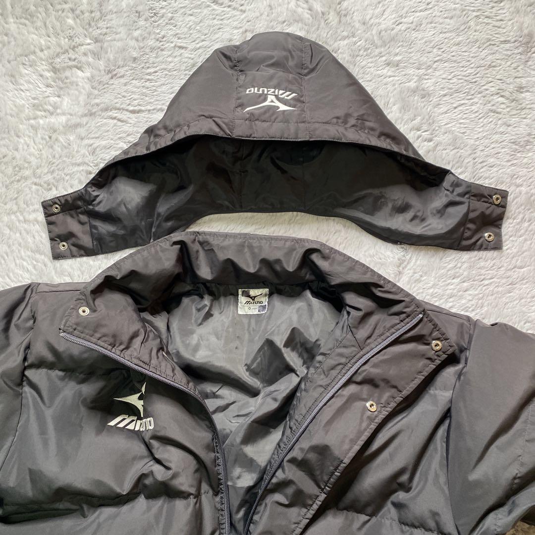 【訳あり】Mizuno ミズノ　ベンチコート　ロング　ダウン　ブラック フード付