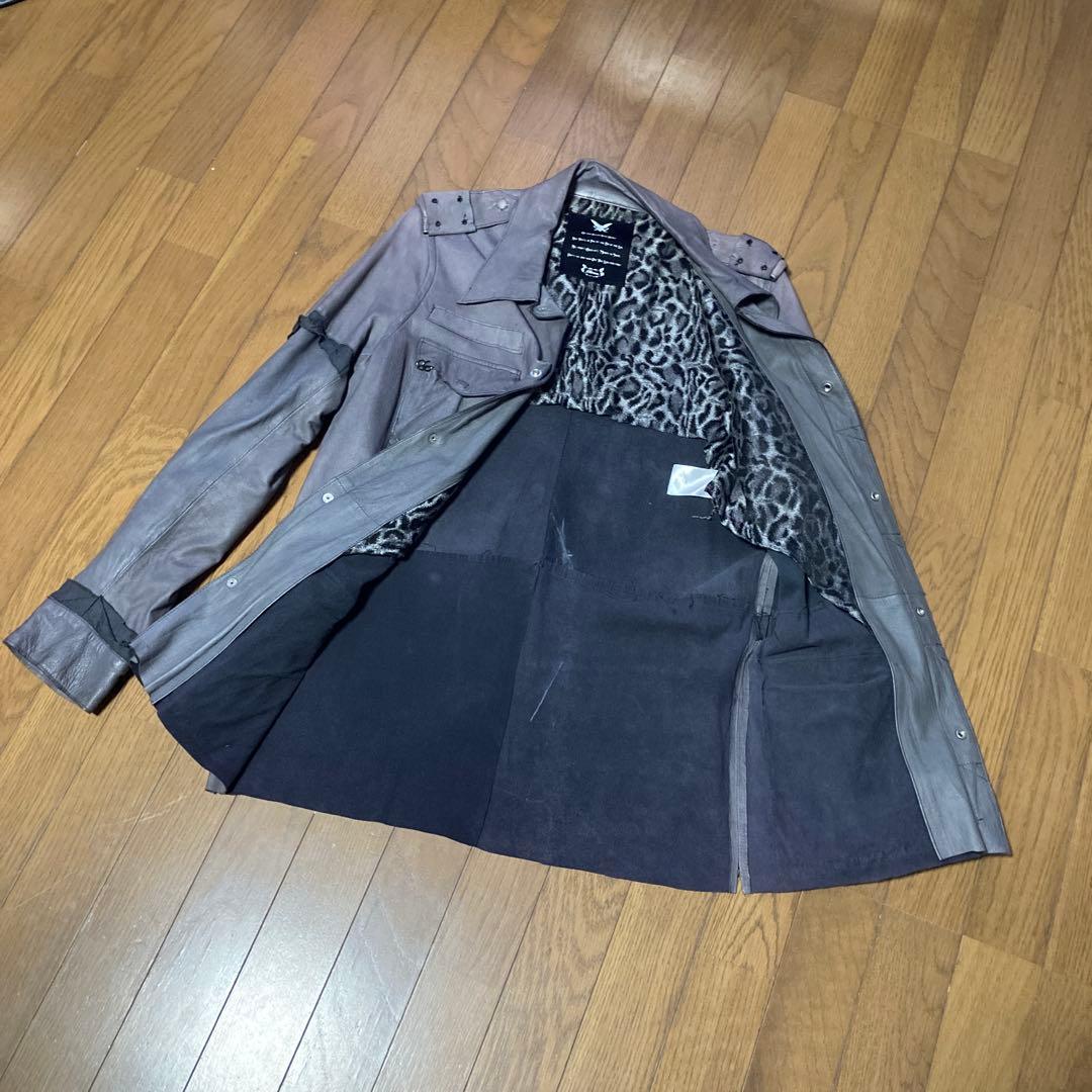 ROEN レザージャケット　サイズ48 チャコールグレー