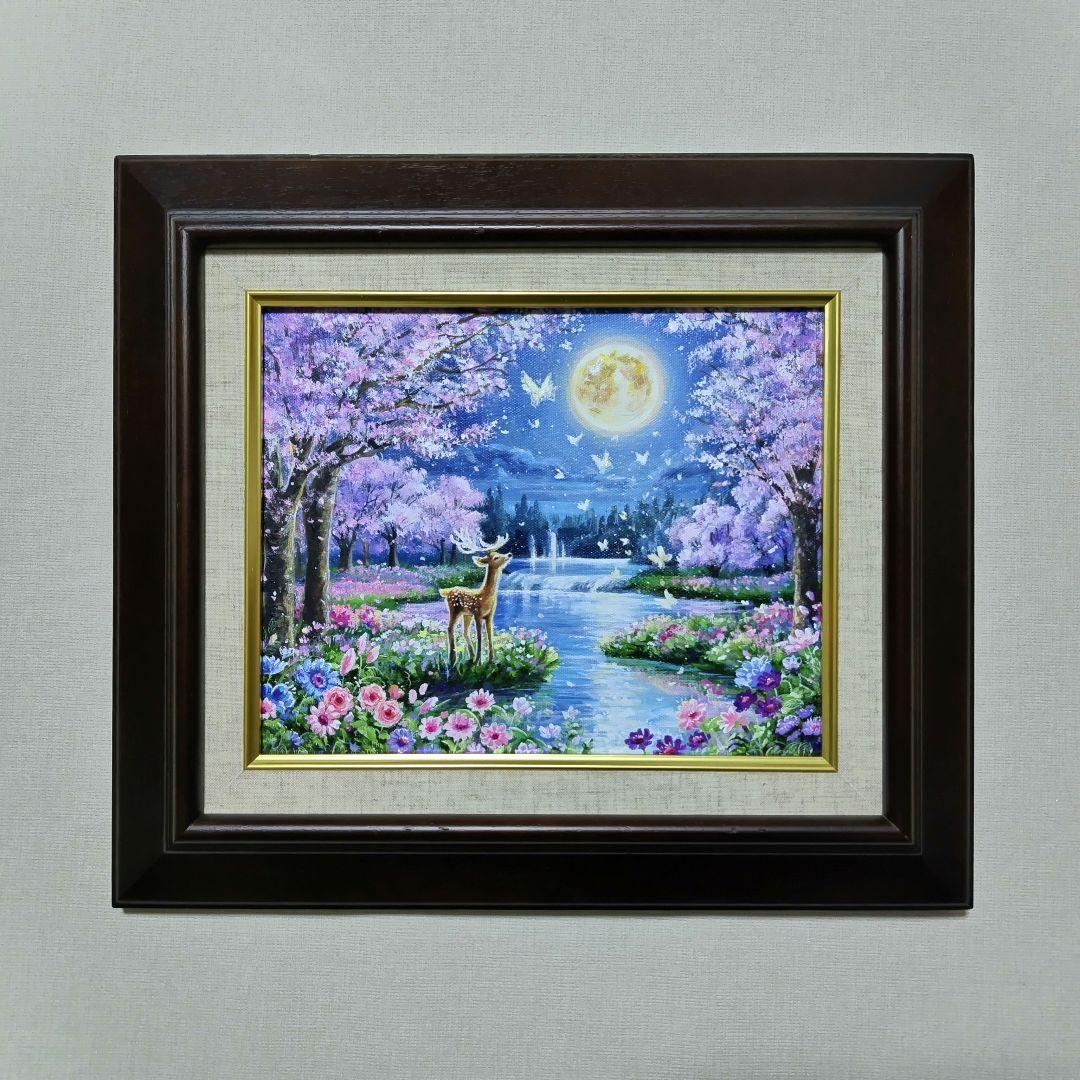 い*＊様 【月夜の桜】アクリル画 F3 風景画 絵画