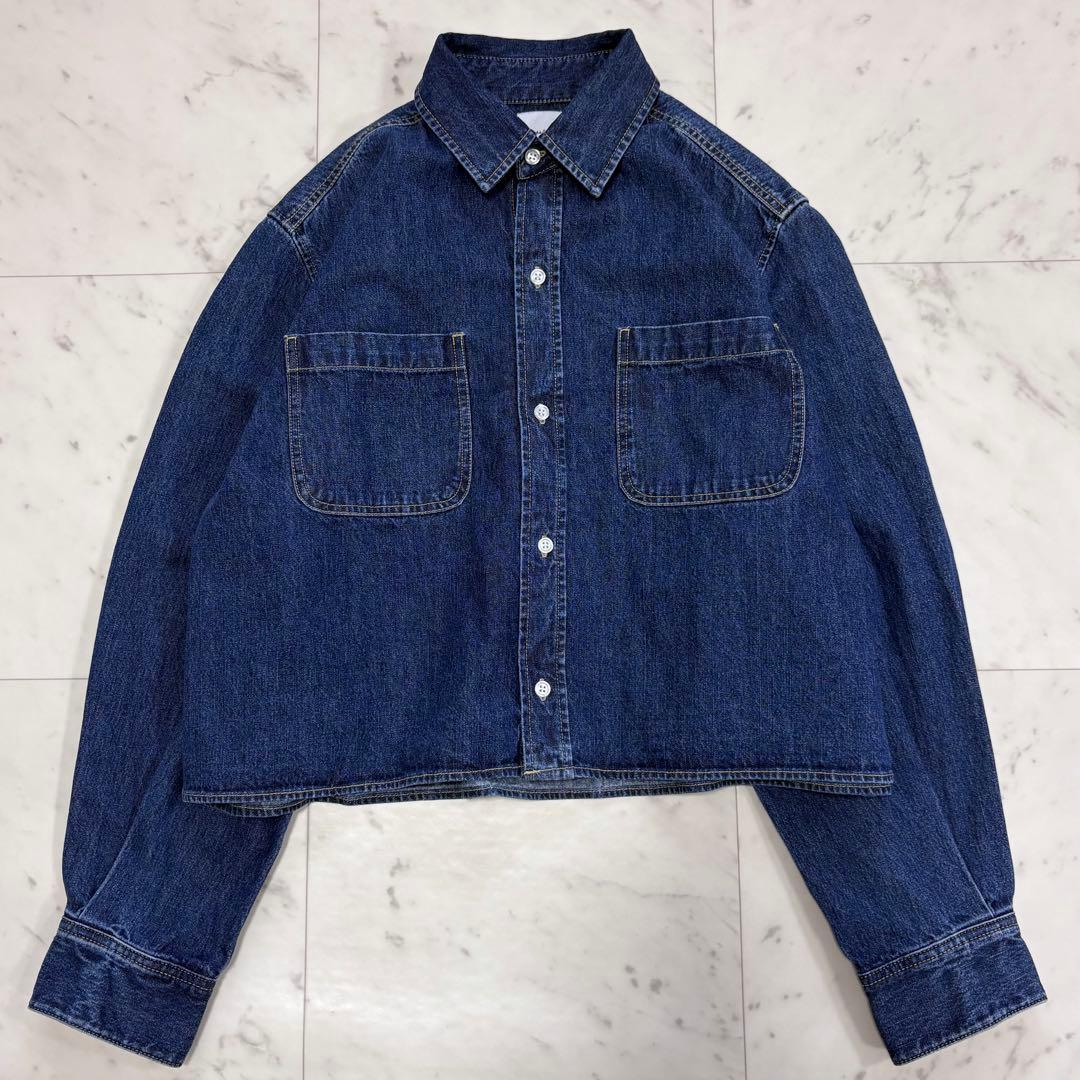 極美品✨スピック&スパン　ショートデニムシャツ　クロップドシャツ　2024AW