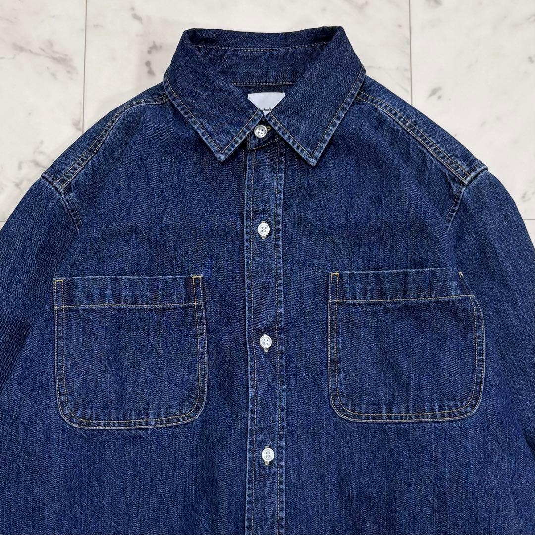 極美品✨スピック&スパン　ショートデニムシャツ　クロップドシャツ　2024AW