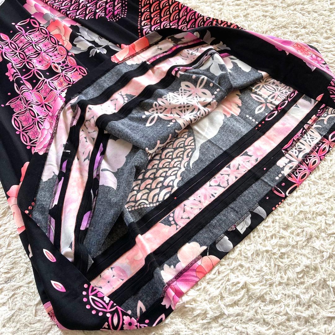 【極美品 近年】レオナール カンカン ボタニカル フラワートリム ワンピース