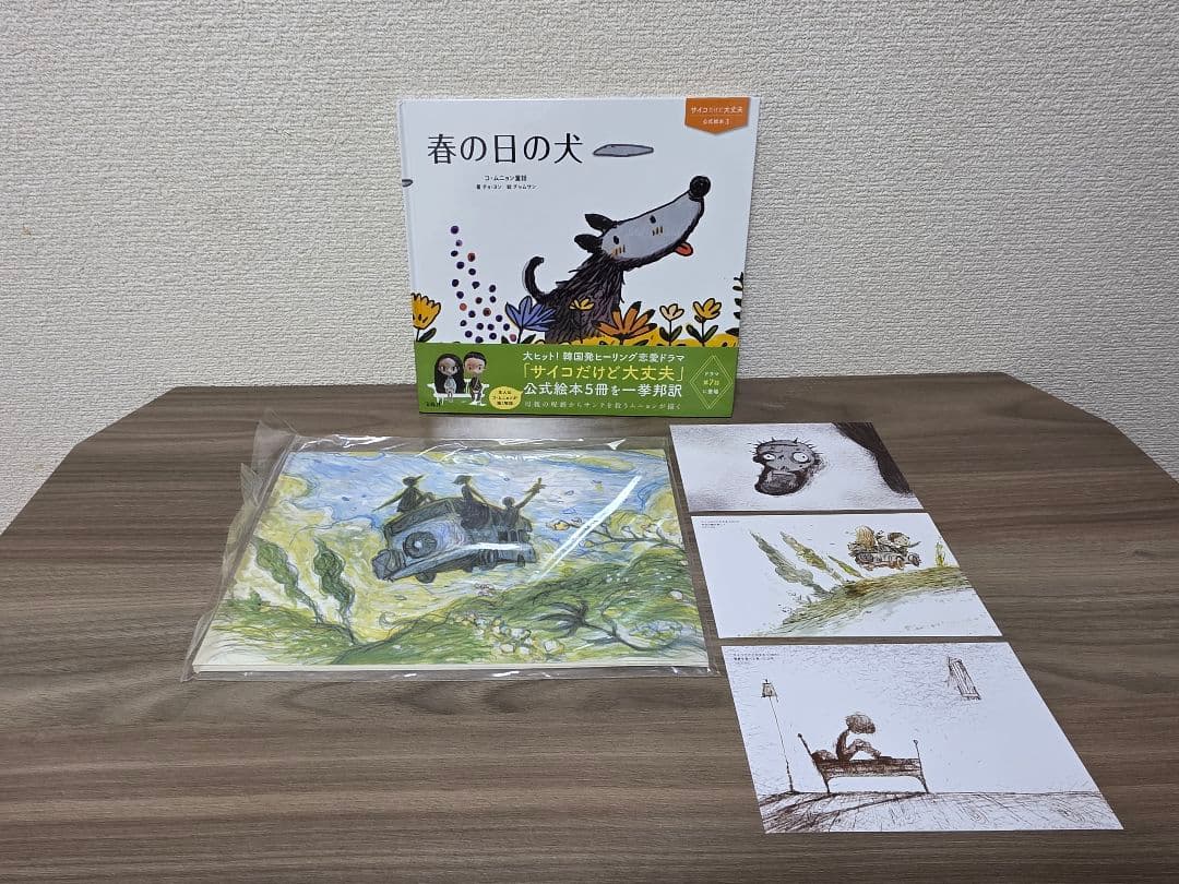超美品「サイコだけど大丈夫」日本語訳絵本５冊セット+ノート、ポストカード３枚