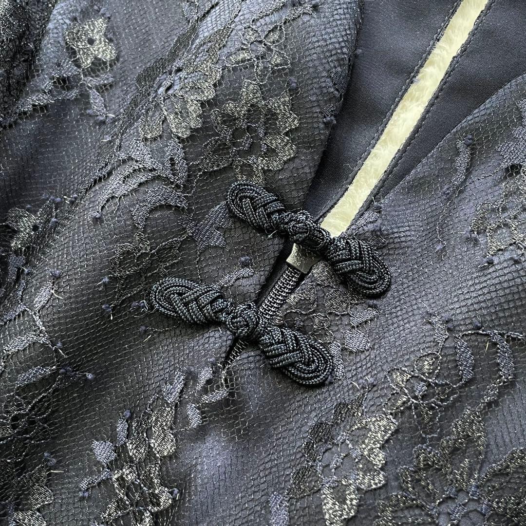 新品 LILY BROWN レースチャイナドレス ネイビー サイズ1