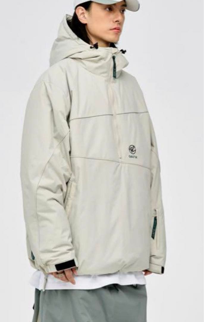 スノーボード GAFH Piping Hood Zip Up WG White Grey