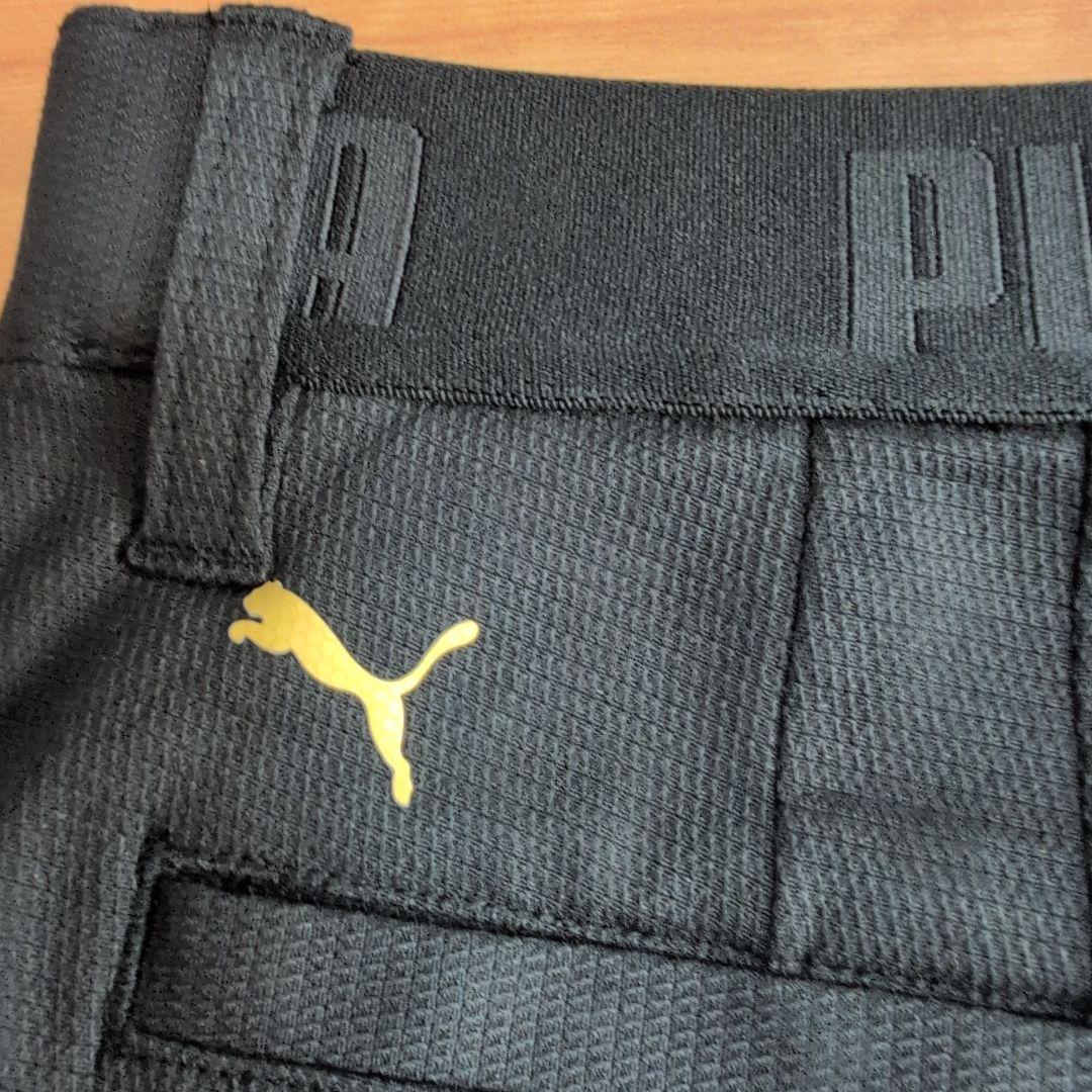美品PUMA ブラック ストレートパンツ サイドポケット付き