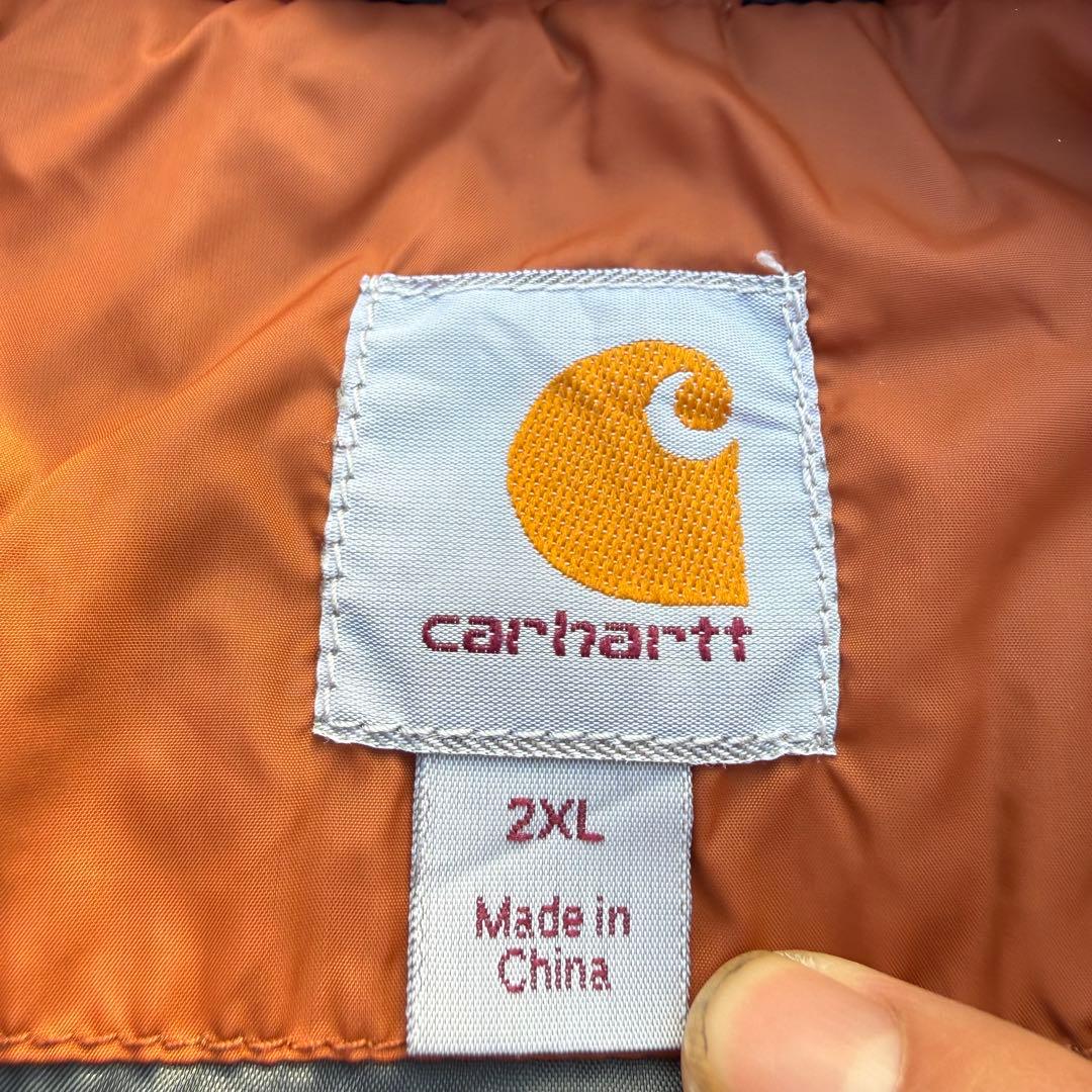 00s Carhartt オレンジ ライトダウンジャケット archiveジップ