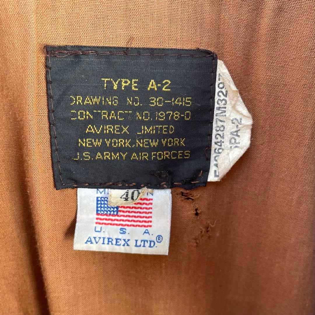 vintage AVIREX A-2 レザーフライトジャケット