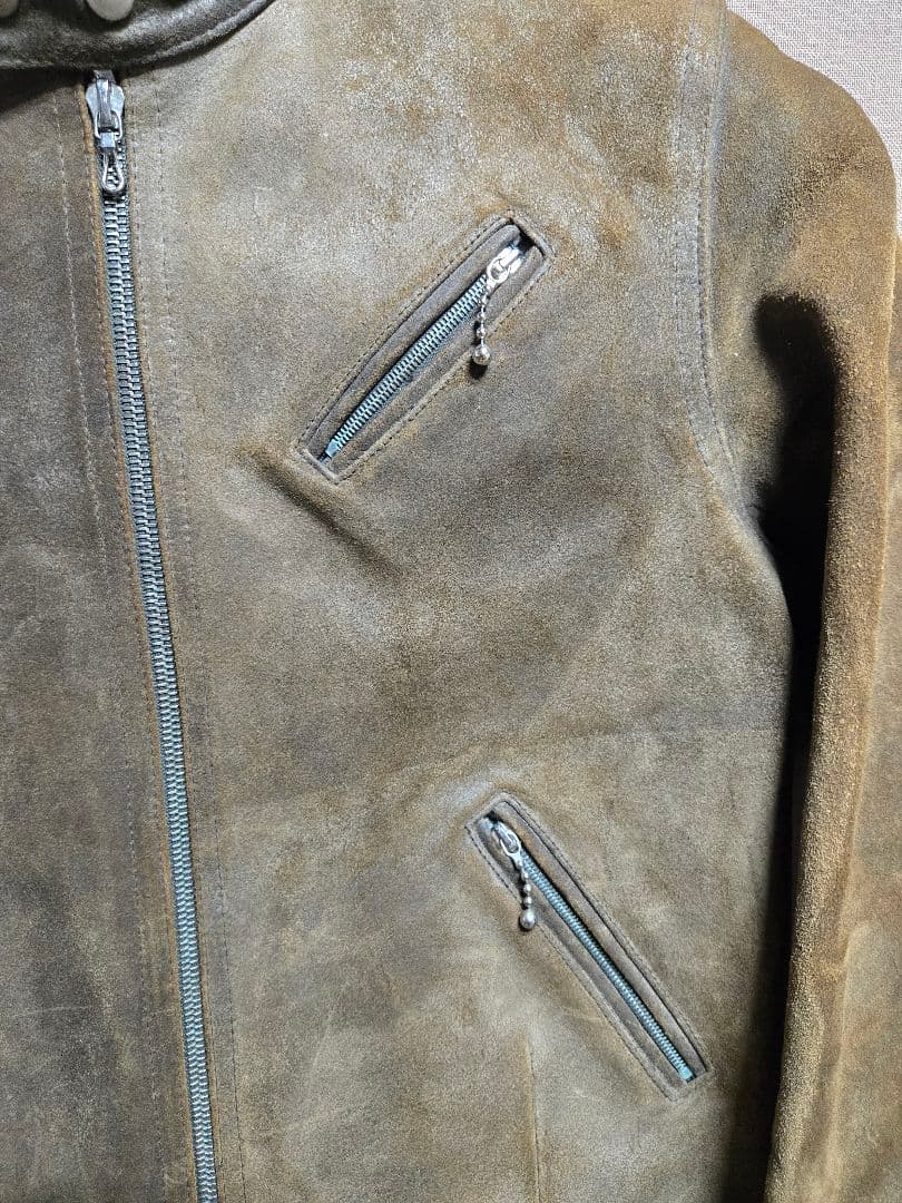A.P.C. ヴィンテージ加工 スエードレザーシングルライダースジャケット