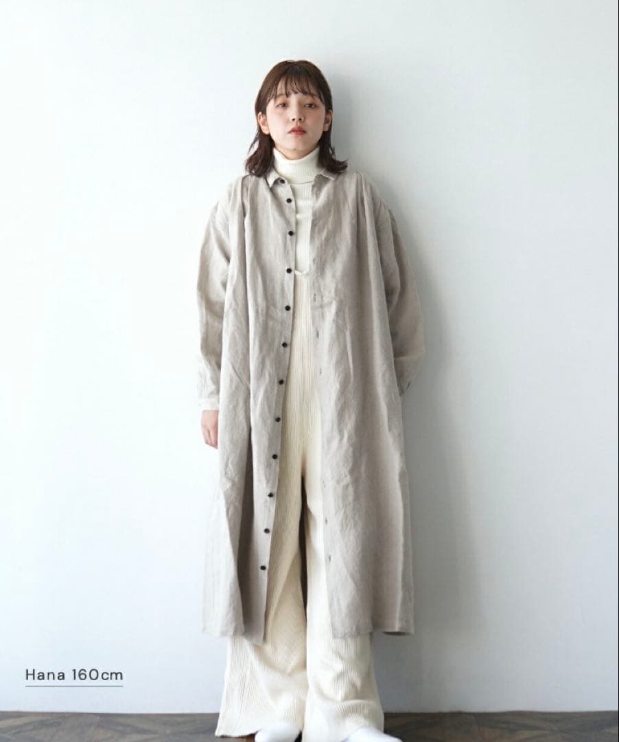 クロリ CLOLI リネン タック シャツ ワンピース