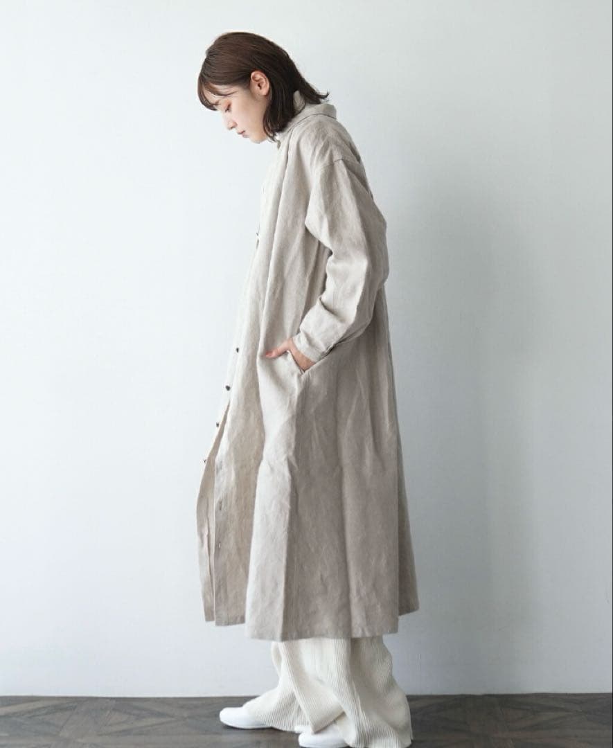 クロリ CLOLI リネン タック シャツ ワンピース