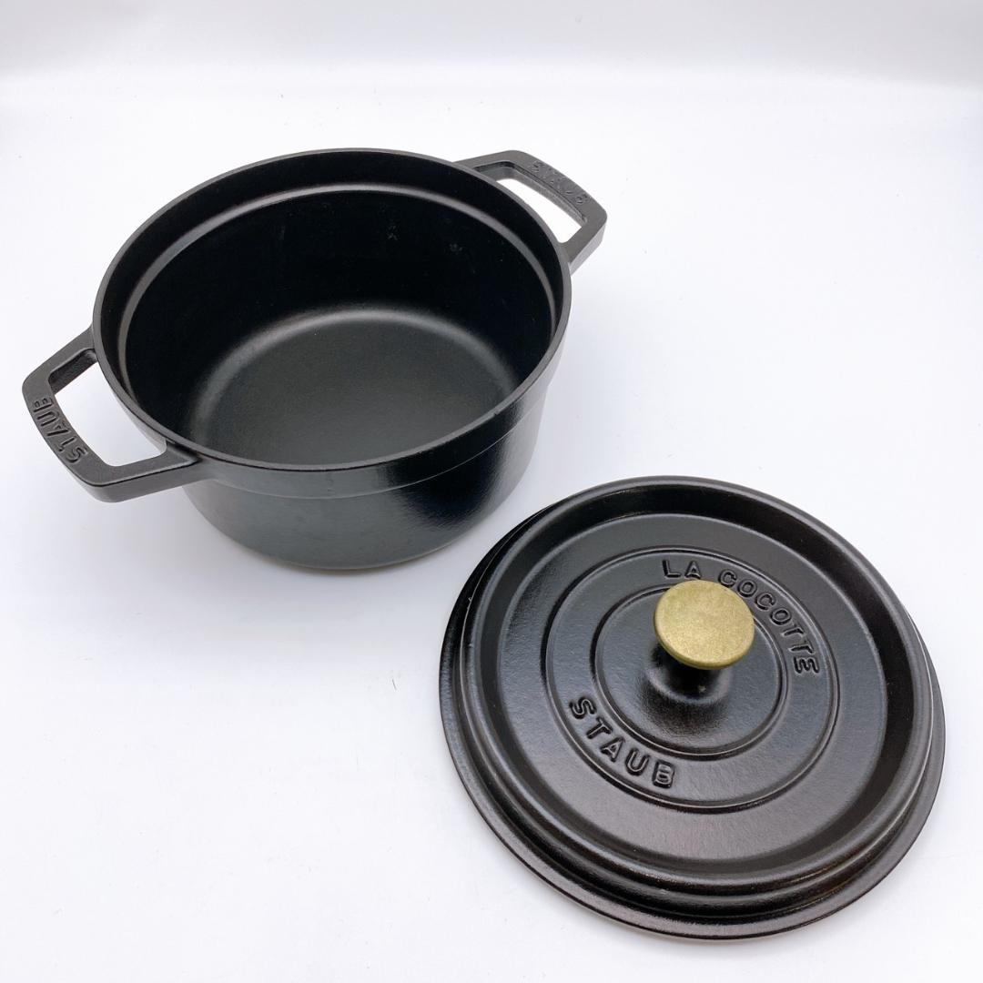 staub ココット 20cm ブラック 両手鍋 鋳鉄 IH対応 ストウブ