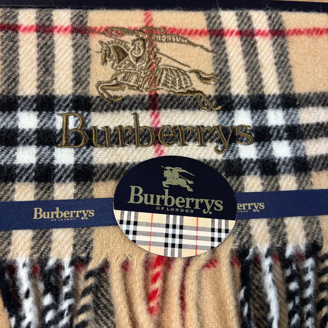未使用◇Burberrys◇バーバリー◇ノヴァチェック ブランケット◇ロゴ刺繍