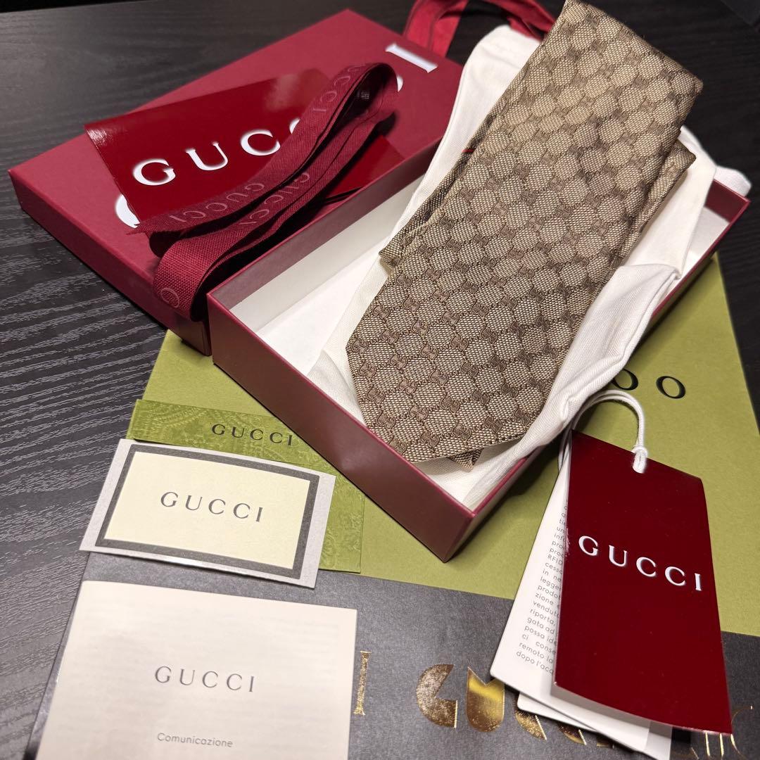 新品✨箱袋付❗️GUCCI グッチ ネクタイ メンズ シルク イタリア製
