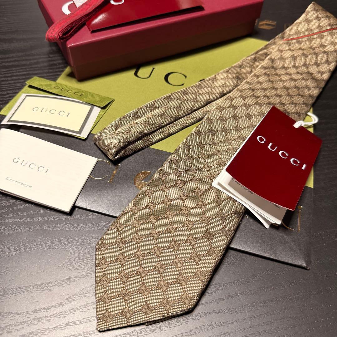 新品✨箱袋付❗️GUCCI グッチ ネクタイ メンズ シルク イタリア製
