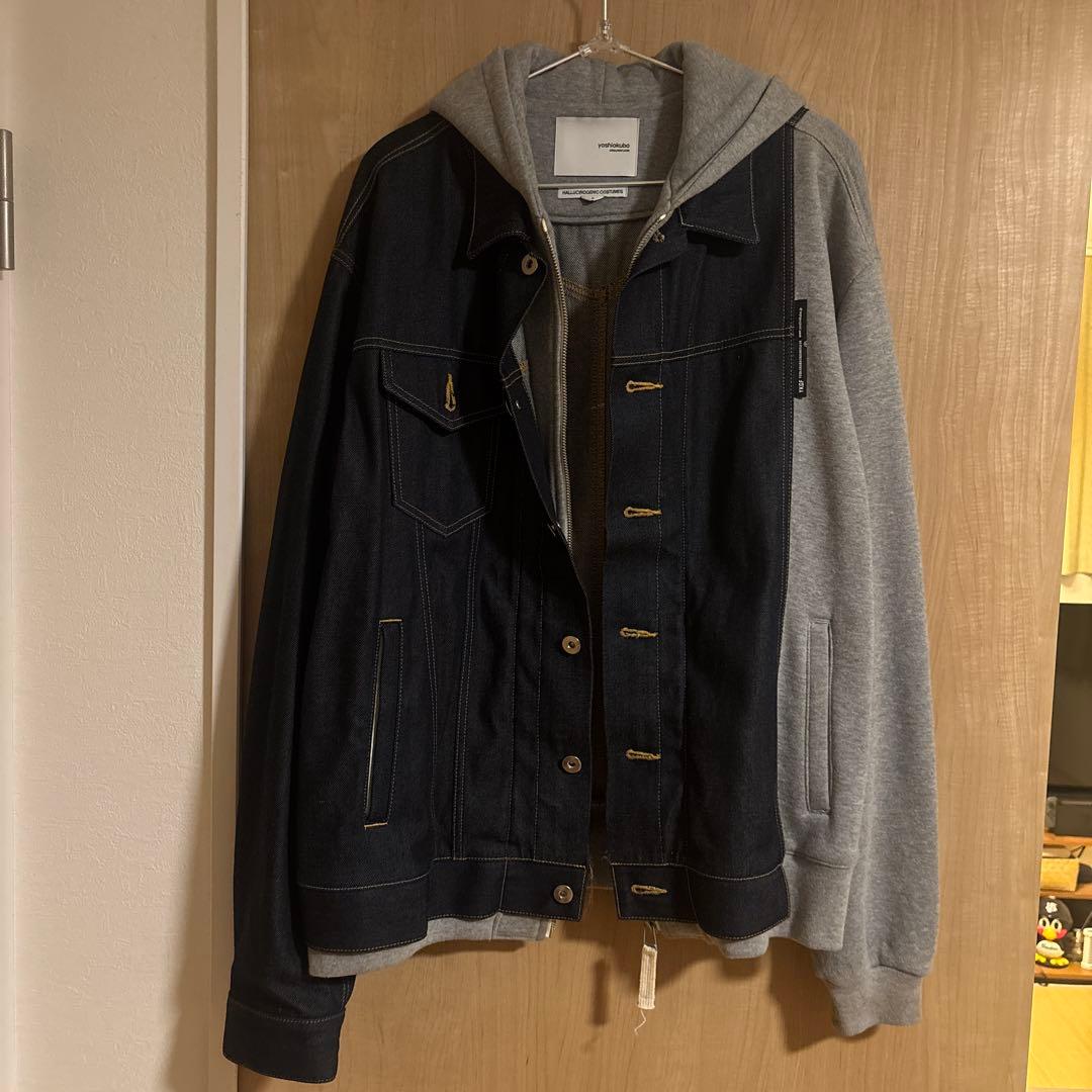 yoshiokubo フード付きドッキングデニムジャケット