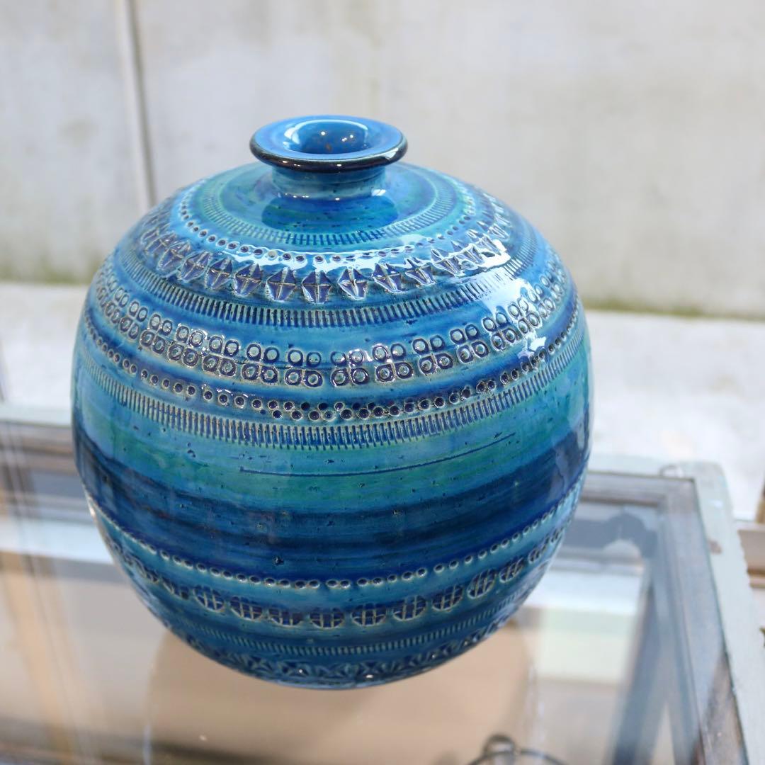 イタリア FLAVIA ビトッシ リミニブルー 花瓶ヴィンテージBITTOSI