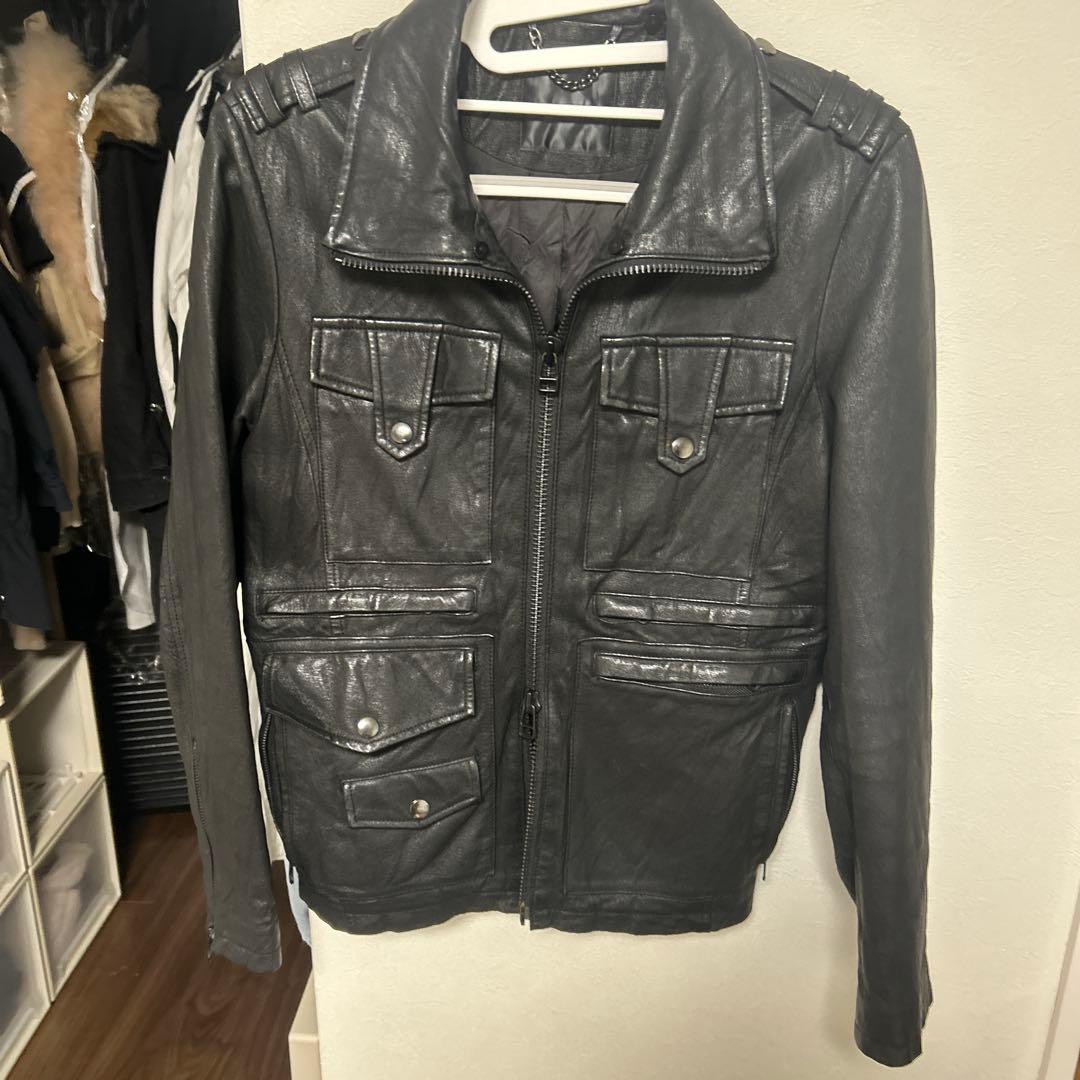 custom culture 豚革 レザージャケット 44 ダブルジップ
