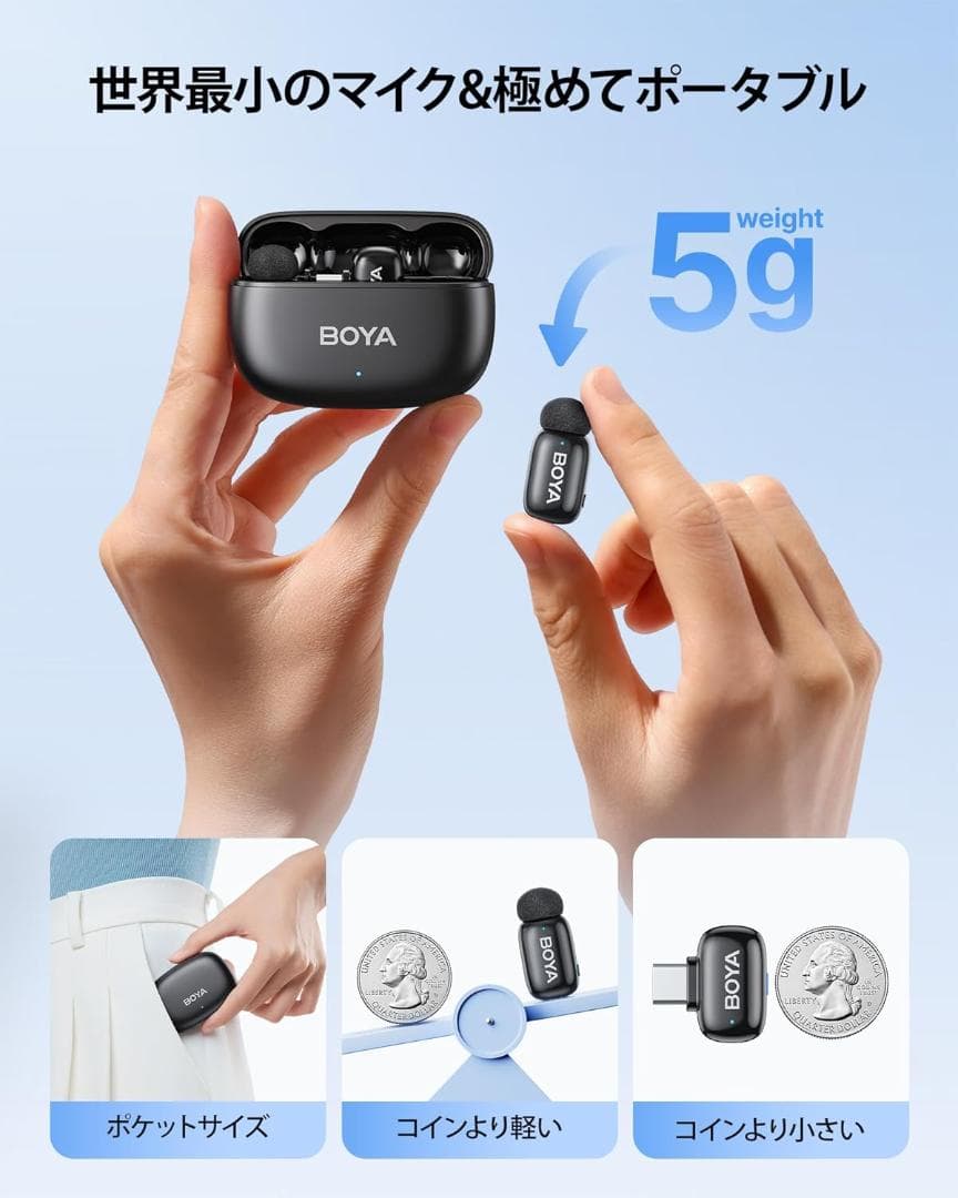 BOYA mini ワイヤレスピンマイク