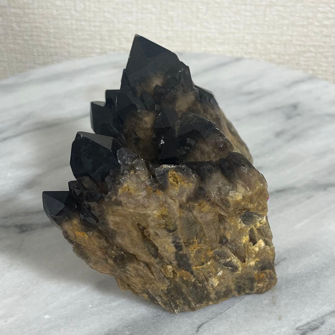 【天然石】キャンドルクォーツ　モリオン　原石　クラスター　679.5g