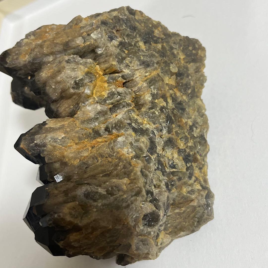 【天然石】キャンドルクォーツ　モリオン　原石　クラスター　679.5g