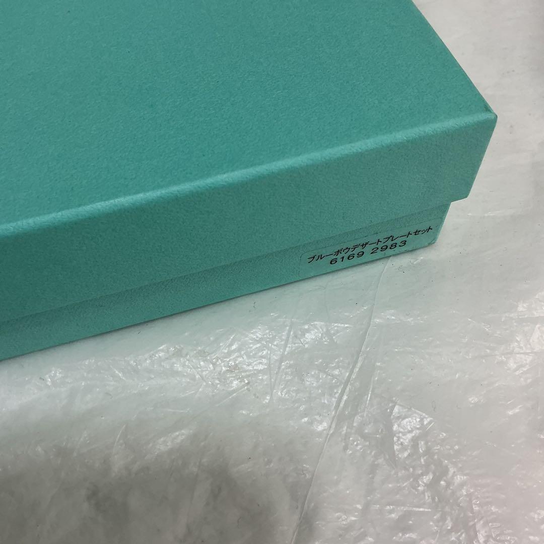 7620⑥★Tiffany & Co. ブルーボウデザートプレートセット★