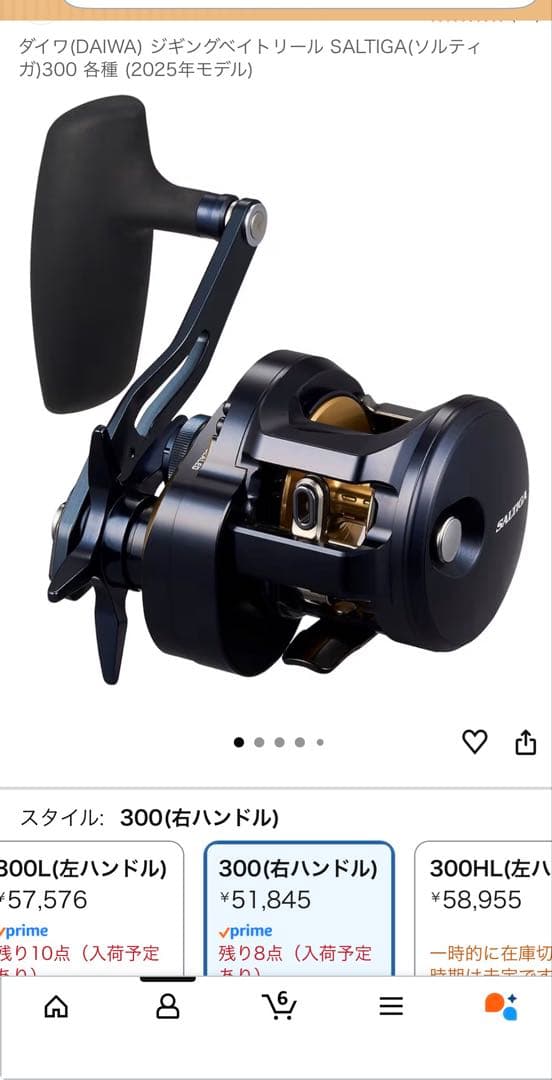 ダイワ　ソルティガ300 ベイトリール