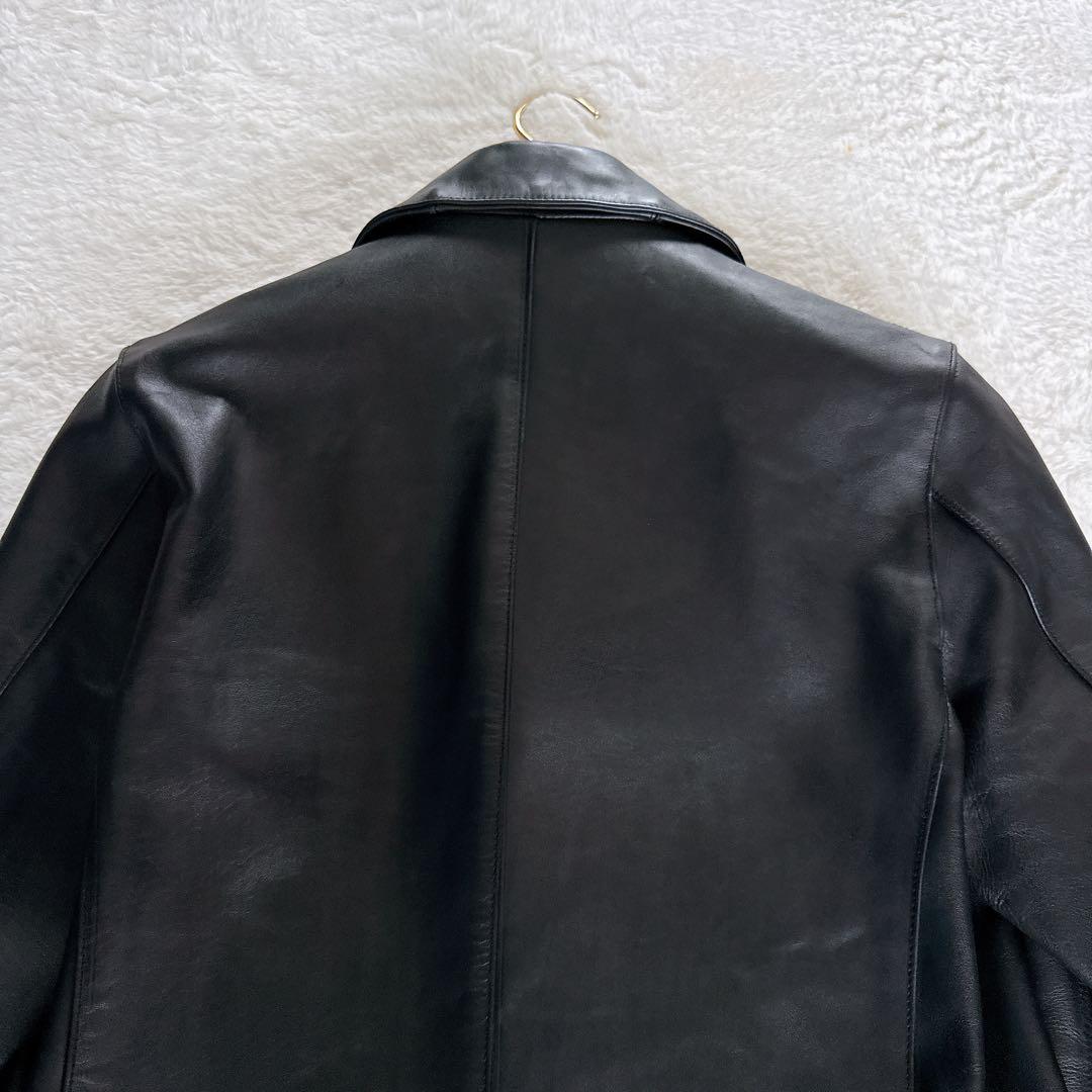 【グリーンレーベル】ダブルライダースジャケット レザージャケット 牛革 黒 XL
