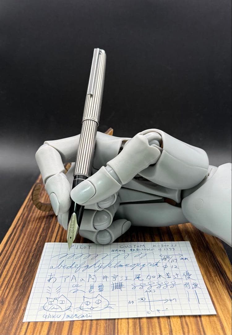 Pilot 万年筆 CUSTOM K-500SS 蝕刻ストライプ 18KWG F