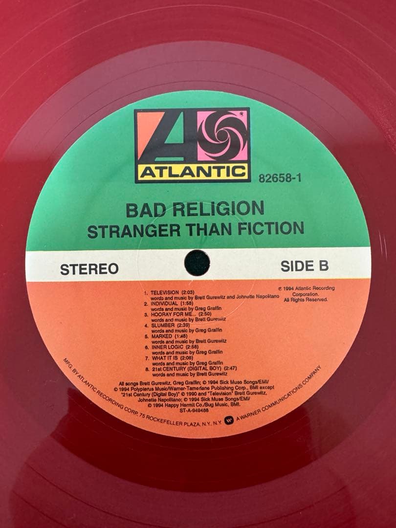 BAD RELIGION レコード　original color vinyl