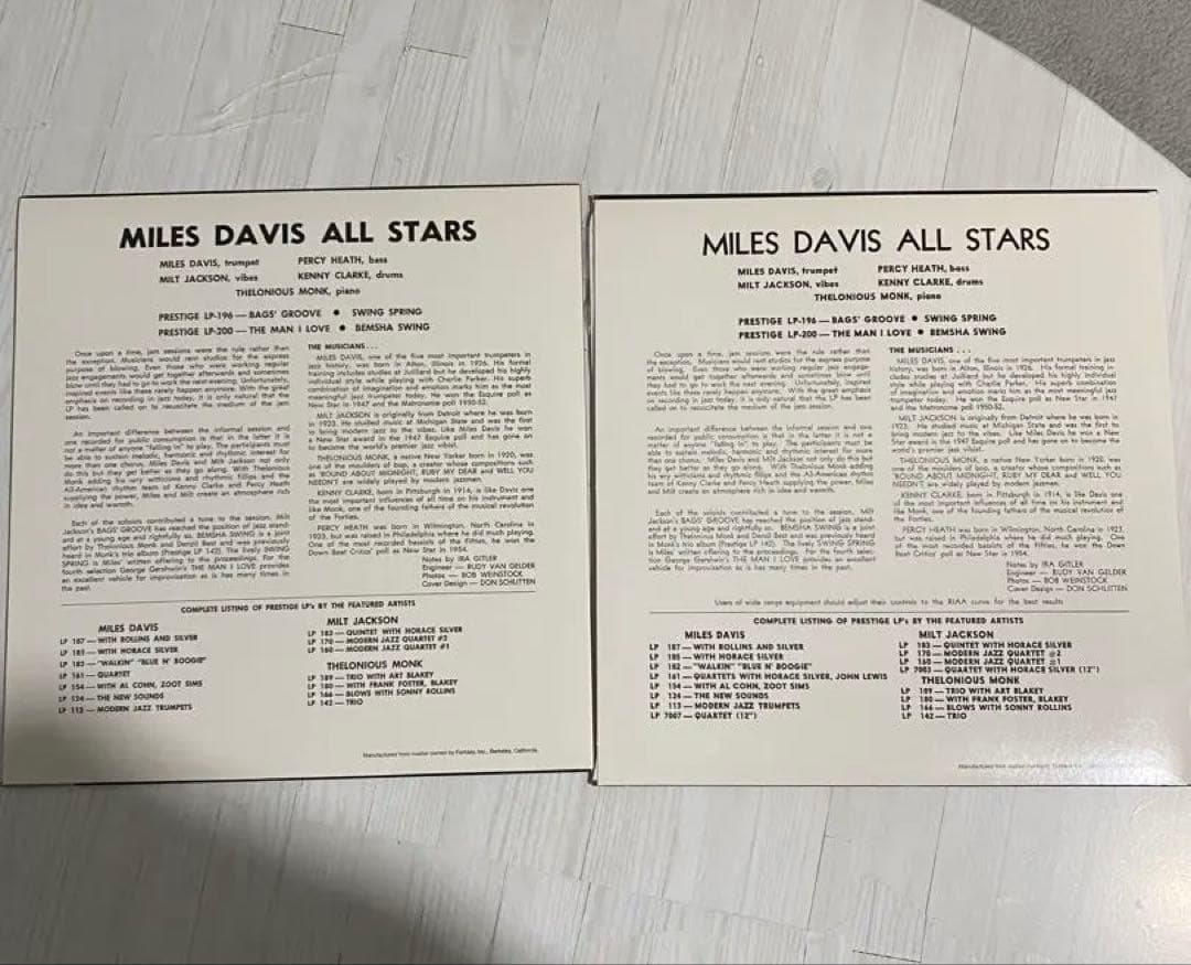 カ*ム様 Miles Davis all stars vol.1 & vol.2