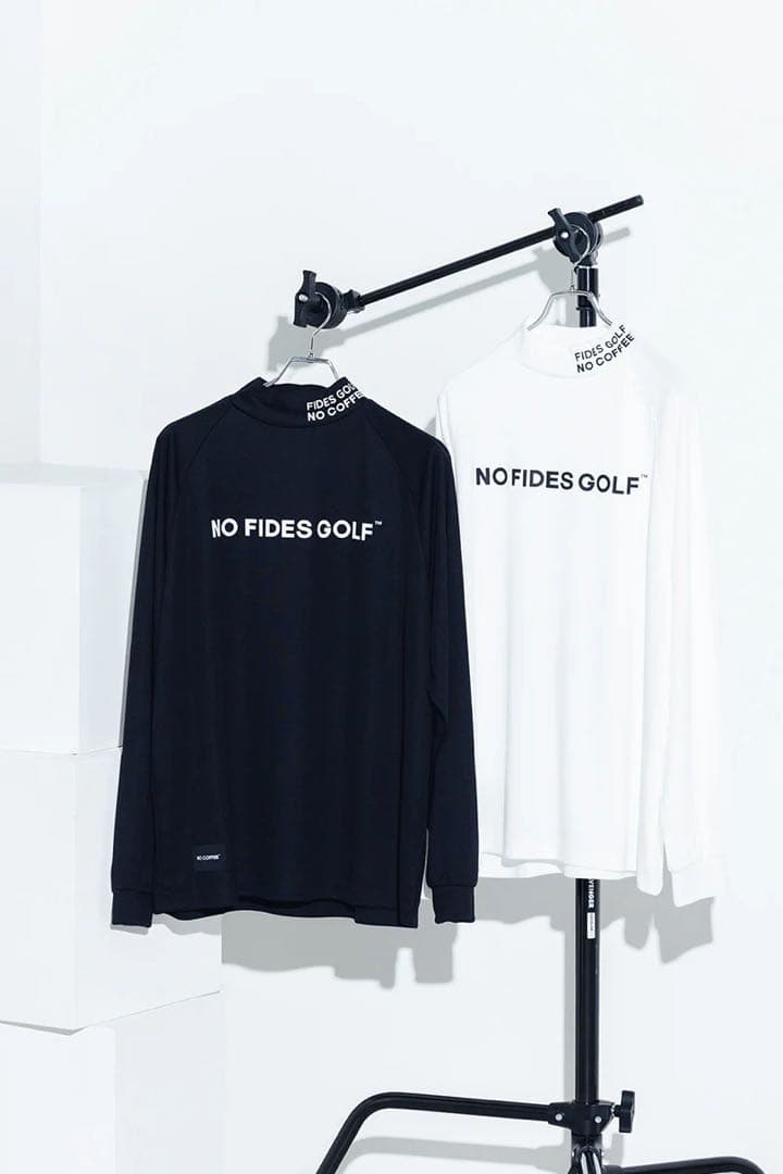 フィデスゴルフ FIDES GOLF モックネック長袖シャツ ホワイト Mサイズ