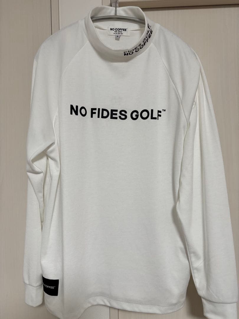 フィデスゴルフ FIDES GOLF モックネック長袖シャツ ホワイト Mサイズ