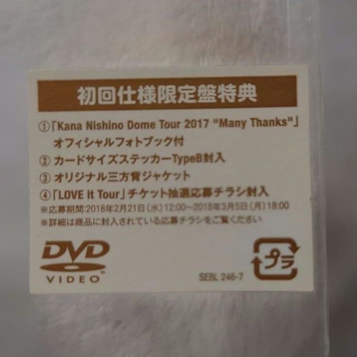 DVD 西野カナ Dome Tour 2017\"Many Thanks\"