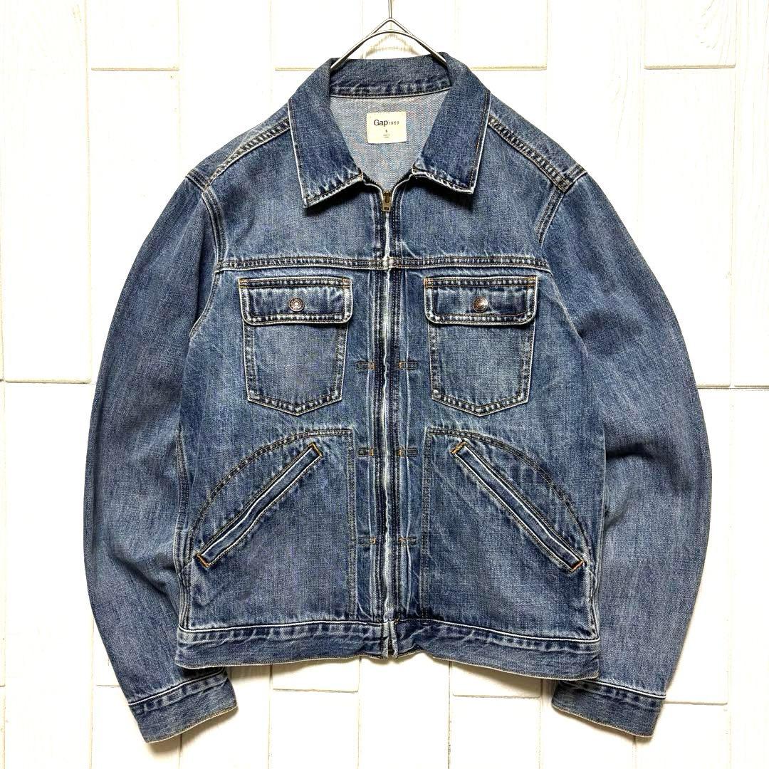 希少 GAP 2nd タイプ 短丈 デニム ジャケット IDEAL zip S