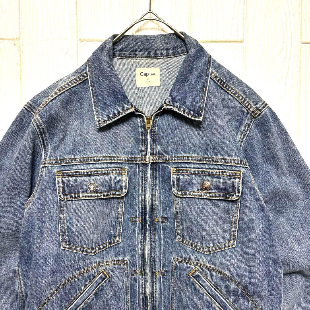 希少 GAP 2nd タイプ 短丈 デニム ジャケット IDEAL zip S