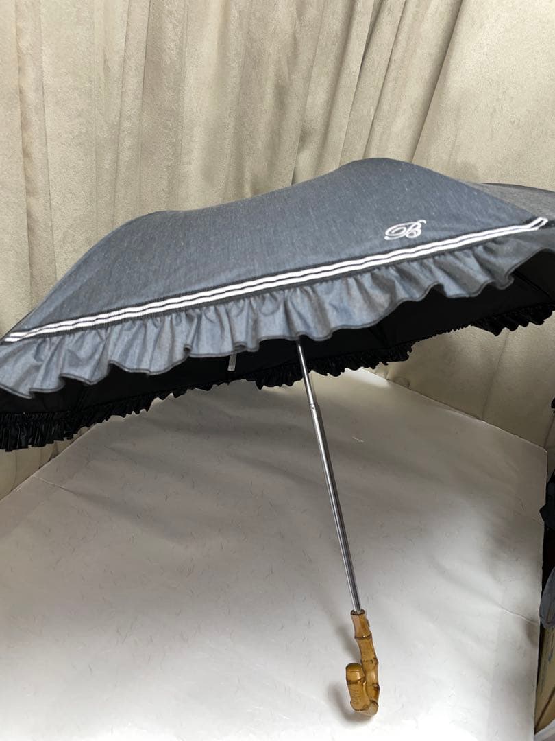 オーロラ　ブラオ　サマーシールド　日傘　グレー　フリル　雨天兼用