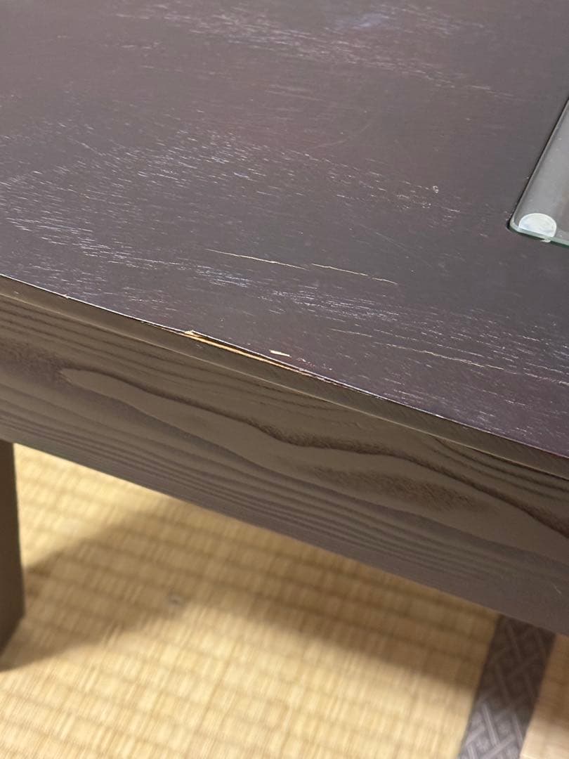 アジアン家具 リビングテーブル 幅100cm 引き出し付き ディスプレイ棚