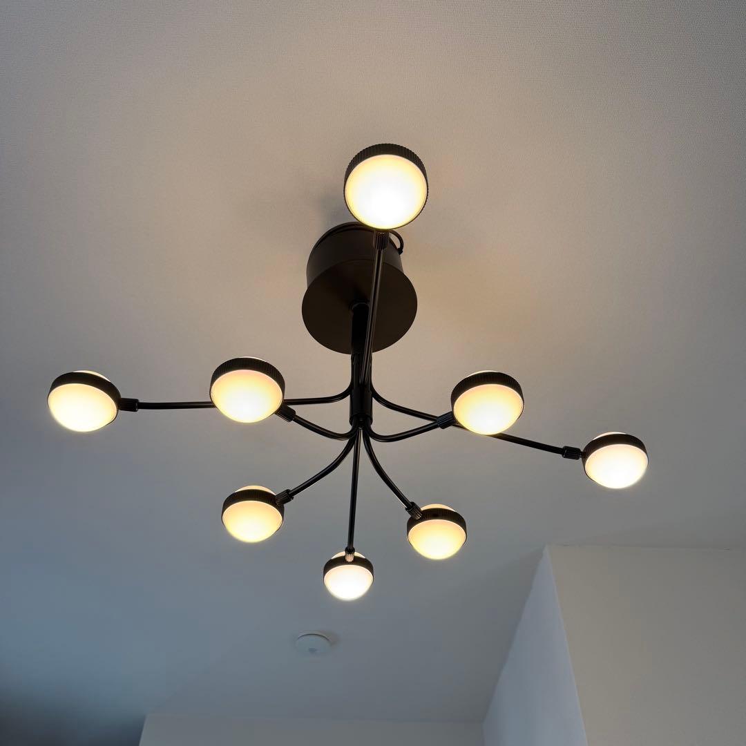 【美品】イケア IKEA ストルスリンガ LEDシャンデリア 8アーム ブラック