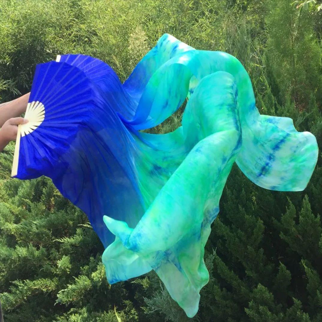 シルク ファンベール ベリーダンス 衣装 Silk FanVeil 水色 180
