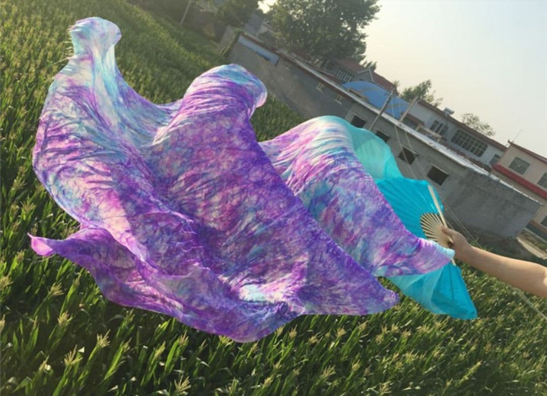 シルク ファンベール ベリーダンス 衣装 Silk FanVeil 水色 180