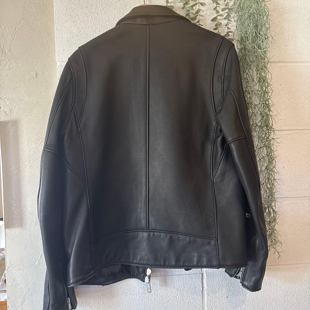 BEAUTY & YOUTH ブラック レザーダブルライダースジャケット XL