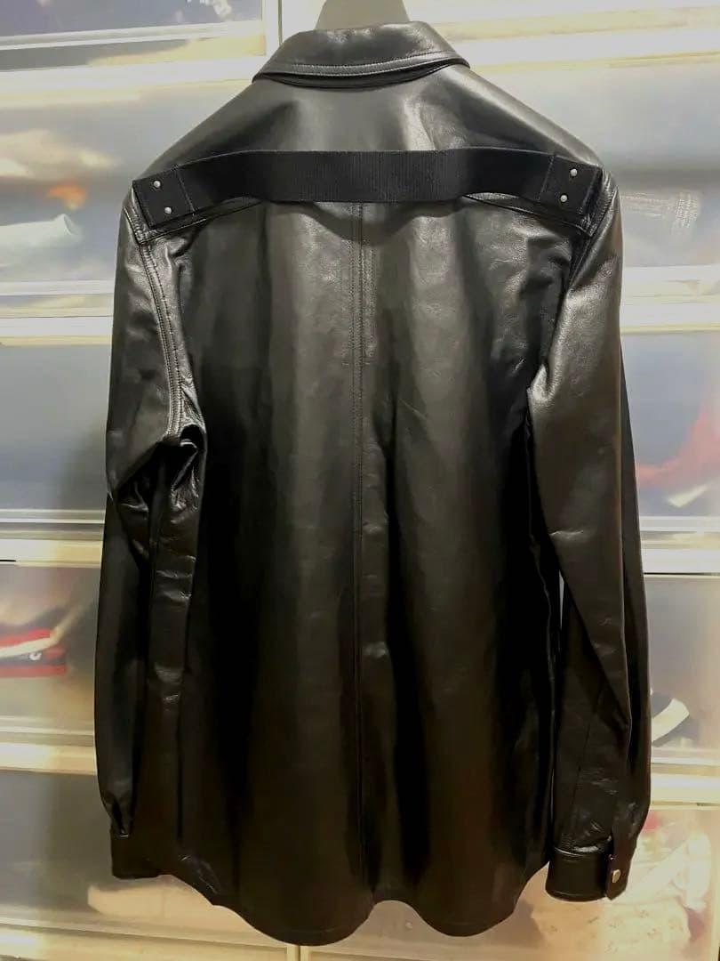 RICK OWENS 松田翔太着 ラムレザーシャツ48 ブラック