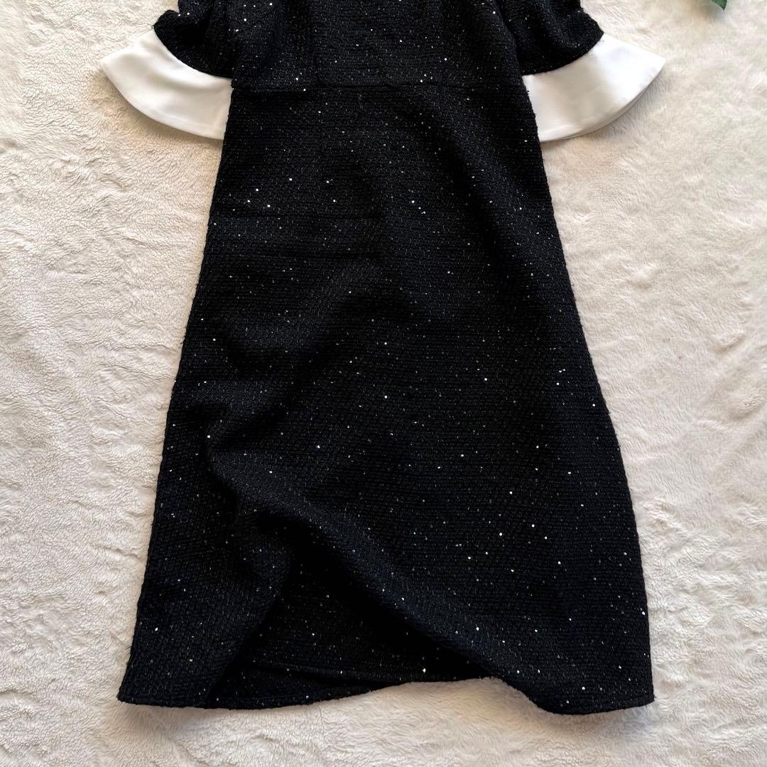 Leja レジャ 花柄レースカラースパンコール刺繍Aラインフレアドレスワンピース