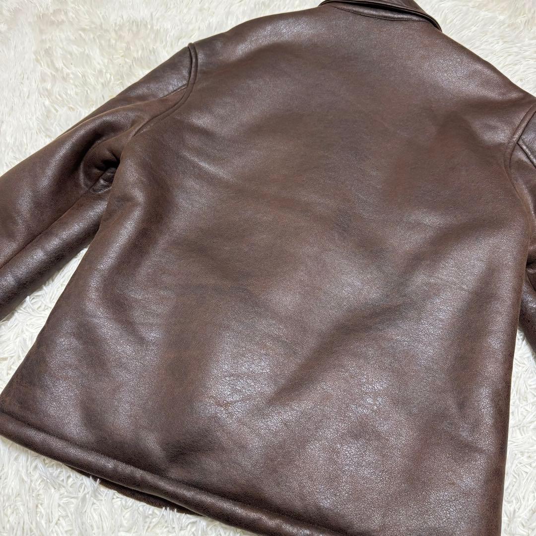 極美品　未使用級　ZARA ザラ　ダブルフェイスオーバーシャツ　裏ボア　ブラウン
