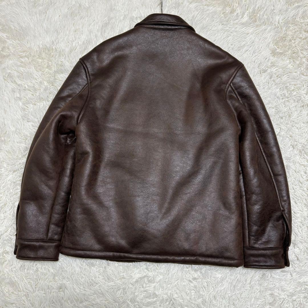 極美品　未使用級　ZARA ザラ　ダブルフェイスオーバーシャツ　裏ボア　ブラウン