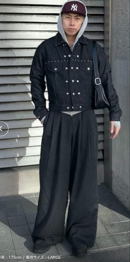 ANDER HUNK スタッズ付きデニムジャケット 黒
